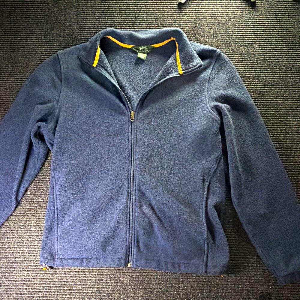 Woolrich Men’s L Blue Full Zip Fleece Jacket Outdoor Hiking Gorpcore